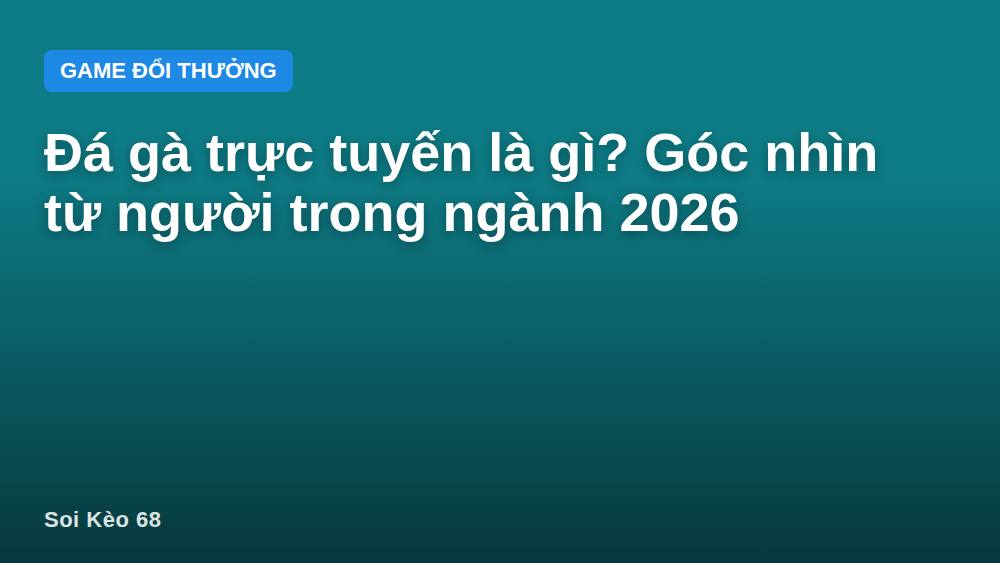 Đá gà trực tuyến là gì? Góc nhìn từ người trong ngành 2026